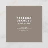 ビジネスロゴシンプルミニマルTaupe Gray スクエア名刺 (裏面)