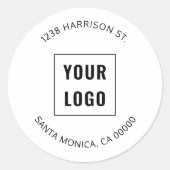 ビジネスロゴシンプル差出人住所 ラウンドシール (正面)