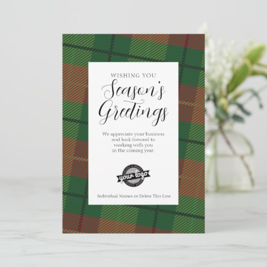 ビジネスロゴシーズンのグリーティンググリーンプレイド シーズンカード (スタンド正面)