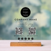 ビジネスロゴスキャンして支払う2 QRコードソーシャルメディア アクリルサイン (ニュートラル)