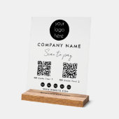 ビジネスロゴスキャンして支払う2 QRコードソーシャルメディア アクリルサイン (傾斜)