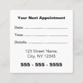 ビジネスロゴスクエア白黒アポイントメントカード 予約カード (裏面)