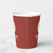 ビジネスロゴスタイリッシュはこちらコーヒーの作成 紙コップ (右)