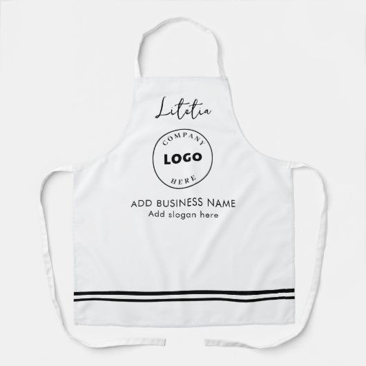 ビジネスロゴスタッフの追加スタッフ従業員名髪サロン エプロン (正面)