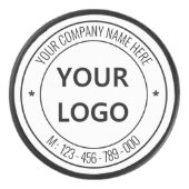 ビジネスロゴスタンプのプロモーションパーソナライズされた アイスホッケーパック (正面)