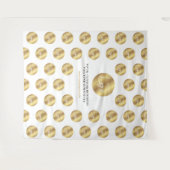 ビジネスロゴステップとリピート金ゴールド効果イベント タペストリー (正面(横))