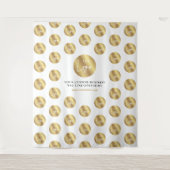 ビジネスロゴステップとリピート金ゴールド効果イベント タペストリー (正面)