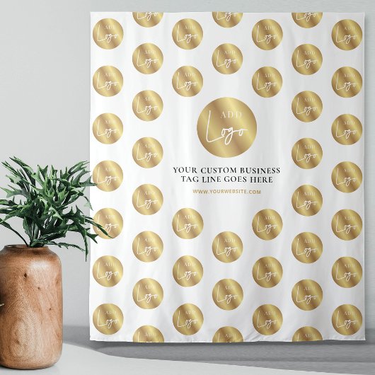 ビジネスロゴステップとリピート金ゴールド効果イベント タペストリー