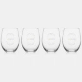 ビジネスロゴスローガンシンプルエレガントプロフェッショナル ステムなしワイングラス (裏面)