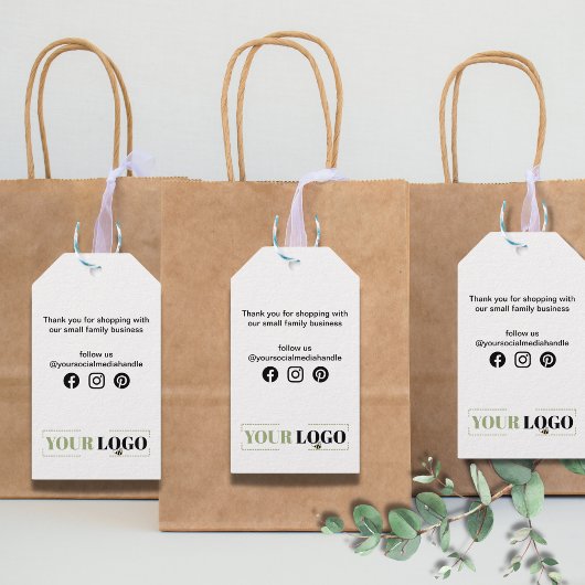 ビジネスロゴソーシャルメディアありがとうごラベル ギフトタグ