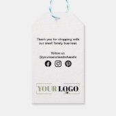 ビジネスロゴソーシャルメディアありがとうごラベル ギフトタグ (裏面)