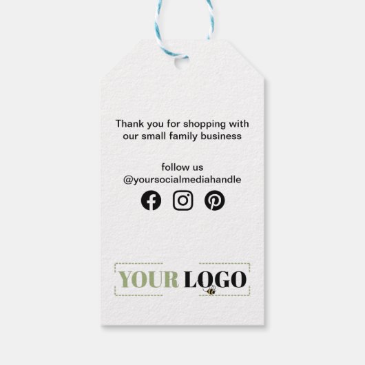 ビジネスロゴソーシャルメディアありがとうごラベル ギフトタグ (裏面)