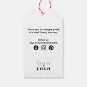 ビジネスロゴソーシャルメディアありがとうクラフトラベル ギフトタグ (裏面)