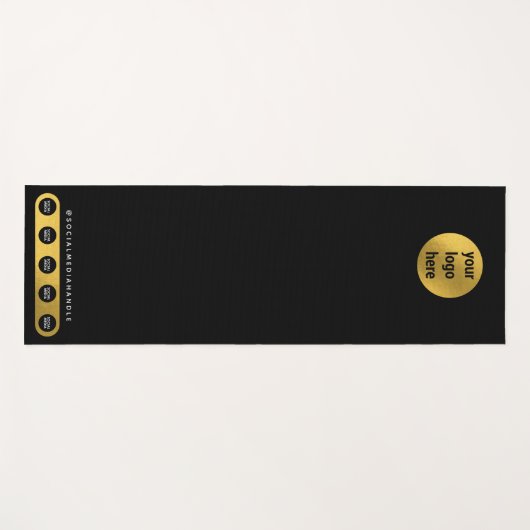 ビジネスロゴソーシャルメディアブラック金ゴールドヨガスタジオ ヨガマット (正面(横))