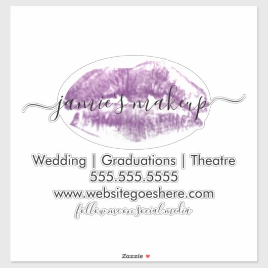 ビジネスロゴソーシャルメディアマーケティングリップインプリント シール (シート)