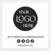 ビジネスロゴソーシャルメディア独自の作モダン成 スクエアシール (正面)