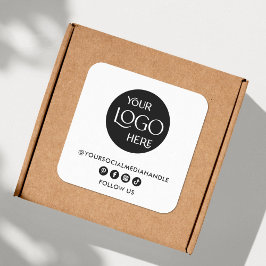 ビジネスロゴソーシャルメディア独自の作モダン成 スクエアシール