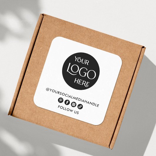 ビジネスロゴソーシャルメディア独自の作モダン成 スクエアシール