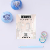 ビジネスロゴソーシャルメディアQRコードフェードフォト チラシ (シングル)