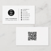 ビジネスロゴソーシャルメディアQRコードホワイトテンプレート 名刺 (正面/裏面)