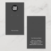 ビジネスロゴダークグレー男性イヤリングディスプレイカード 名刺 (正面/裏面)