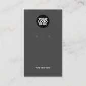 ビジネスロゴダークグレー男性イヤリングディスプレイカード 名刺 (正面)