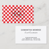 ビジネスロゴチェッ赤と白カーボード 名刺 (正面/裏面)