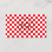 ビジネスロゴチェッ赤と白カーボード 名刺 (正面)