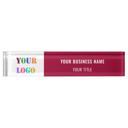 ビジネスロゴデスク名プレートテンプレートお使いの色 デスクネームプレート (正面)