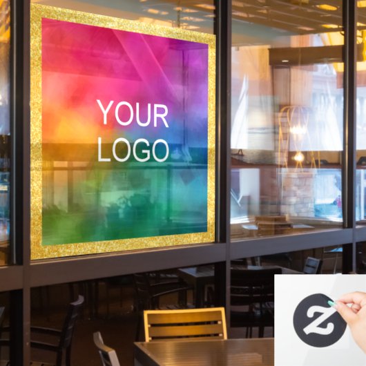 ビジネスロゴトレンディーテンプレート金ゴールドグリッタールック ウィンドウサイン (レストラン窓)