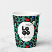 ビジネスロゴトロピカルジャングルヒョウ紙カップ 紙コップ (裏面)