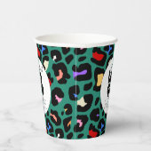 ビジネスロゴトロピカルジャングルヒョウ紙カップ 紙コップ (右)