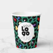 ビジネスロゴトロピカルジャングルヒョウ紙カップ 紙コップ (正面)