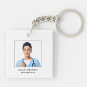 ビジネスロゴナースフォトメディカルアシスタントカスタム キーホルダー (裏面)