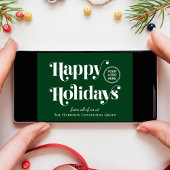 ビジネスロゴハッピーホリデーズグリーンクリスマス シーズンカード