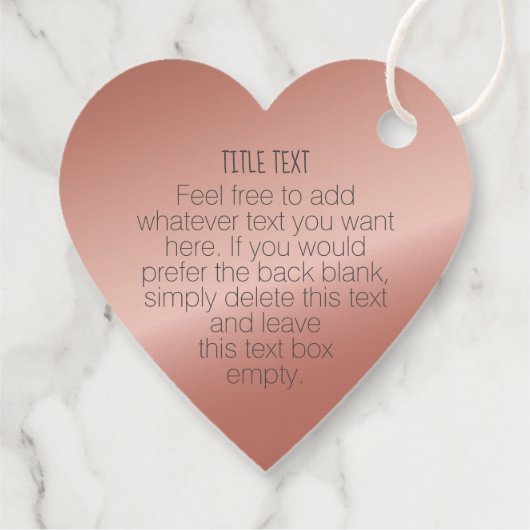 ビジネスロゴバラ金ゴールドハート形つるラベル フェイバータグ (裏面)