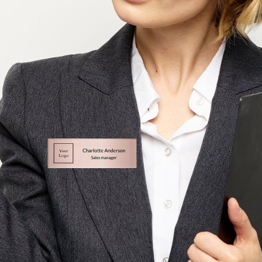 ビジネスロゴバラ金ゴールド従業員エレガント 名札