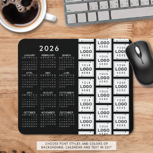 ビジネスロゴパターン2026カレンダーカスタムの色 マウスパッド