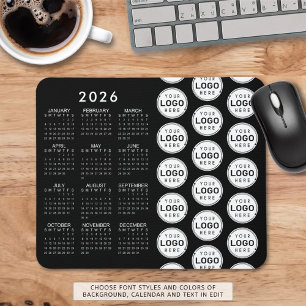 ビジネスロゴパターン2026カレンダーカスタムの色 マウスパッド