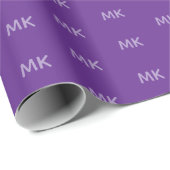 ビジネスロゴパーソナライズされたイニシャル紫 ラッピングペーパー (ロールコーナー)