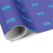 ビジネスロゴパーソナライズされたイニシャル青 ラッピングペーパー (ロールコーナー)