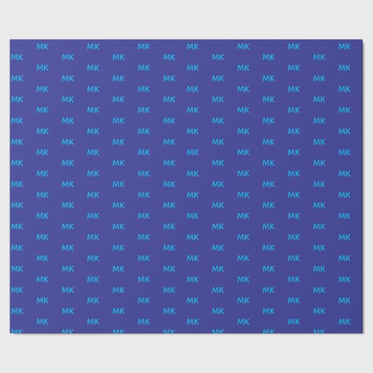 ビジネスロゴパーソナライズされたイニシャル青 ラッピングペーパー (シーム)