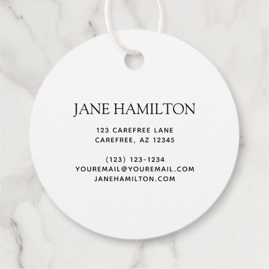 ビジネスロゴパーソナライズされた製品ラベル フェイバータグ (裏面)