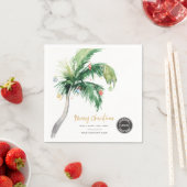 ビジネスロゴパームツリーメリークリスマス紙 スタンダードカクテルナプキン (インサイチュ)