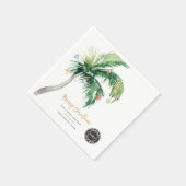 ビジネスロゴパームツリーメリークリスマス紙 スタンダードカクテルナプキン (角)