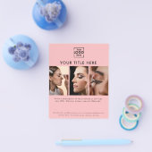 ビジネスロゴピンク美しいサロン3枚 チラシ (シングル)