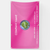 ビジネスロゴピンク（屋外） 横断幕 (縦)