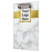 ビジネスロゴフェイクホワイトマーブル金ゴールドプロフェッショナル クリップボード (左)