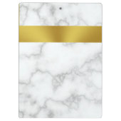 ビジネスロゴフェイクホワイトマーブル金ゴールドプロフェッショナル クリップボード (裏面)