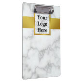 ビジネスロゴフェイクホワイトマーブル金ゴールドプロフェッショナル クリップボード (右)